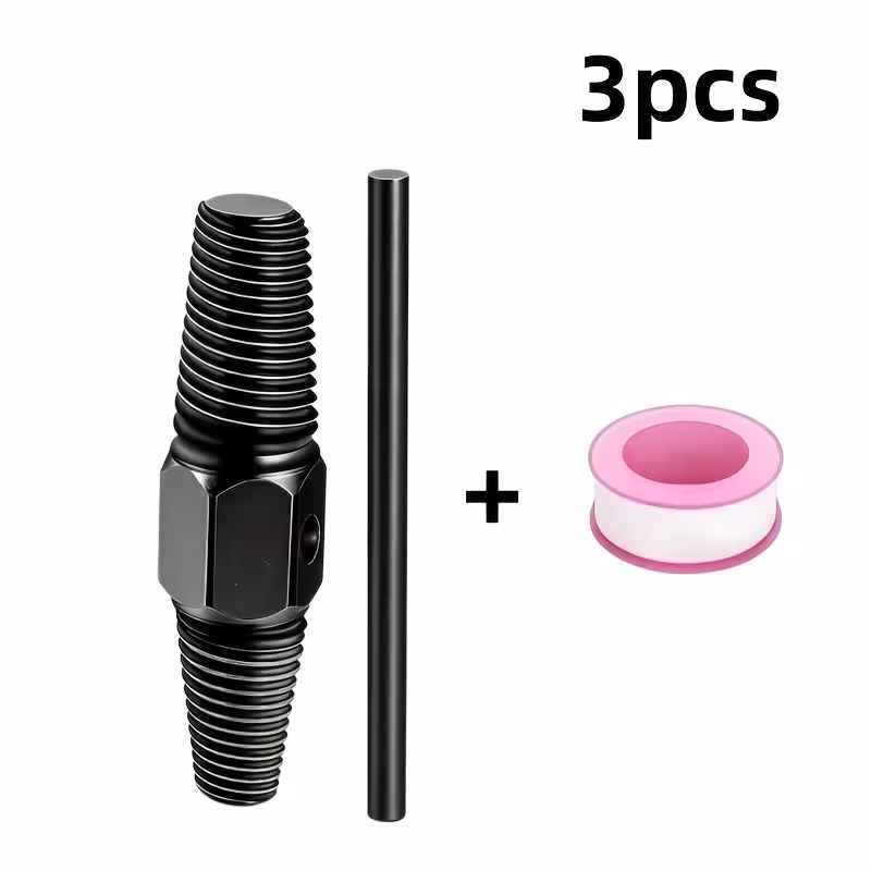 3pcs Double-Ended Broken Screw Extractor Set, Dual-Purpose Damaged Bolt Remover with Handle Bar for 1/2" 3/4" Pipes