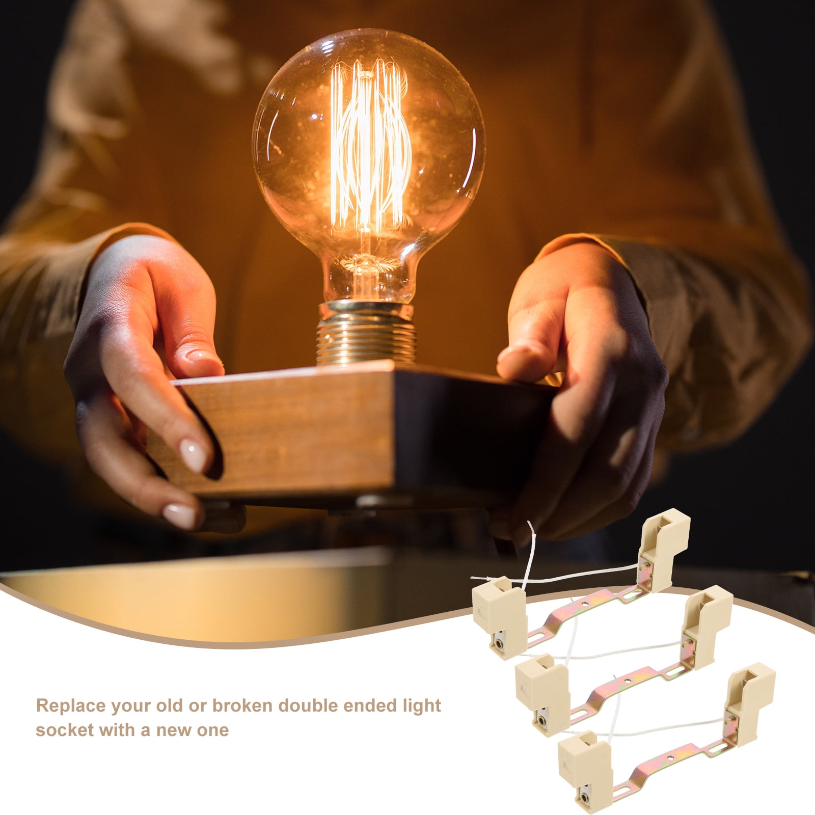 3pcs Double Ended Lamp Holder R7s Light Socket 118mm Light Bulb Holder