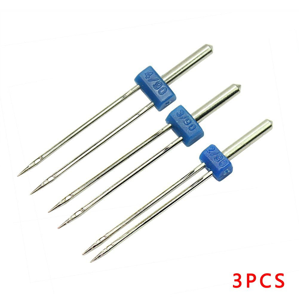  3 Pack Twin Needles for Household Sewing Machine, Stretch  Machine Double Needles, Double Pins for Sewing Machine, 3 Size Twin Pins  Mixed 2.0/90, 3.0/90, 4.0/90