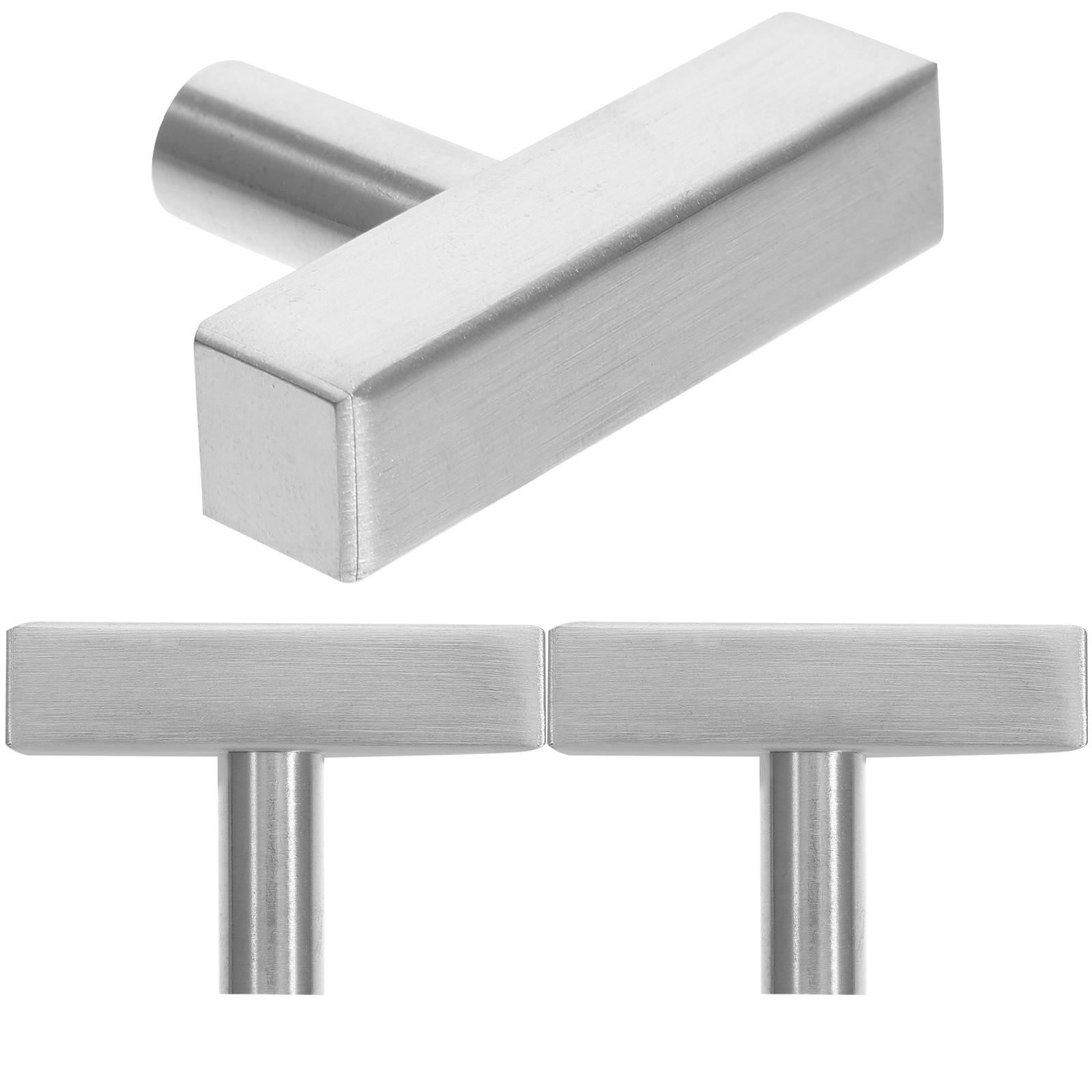 3pcs Drawer Knobs Solid Stainless Steel T Bar Handle Kitchen T Bar Knobs