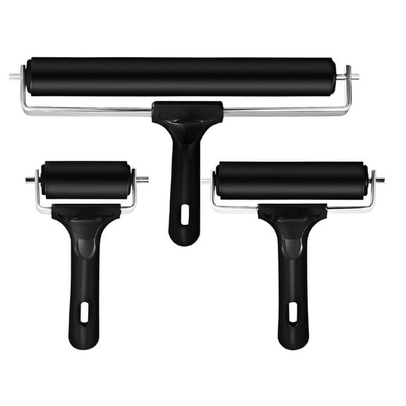3pcs Drum Baler Reusable Brayers Art Printing Roller for Gel Rubber