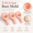 thumbnail image 1 of 3pcs Dumpling Mold Silicone Baozi Maker for Flower Shaped Steamed Buns, Easy Release Bao Bun Tool, Long Handle for Controlled Pressing, for Baozi, Steamed Buns and Soft Dough,, 1 of 7