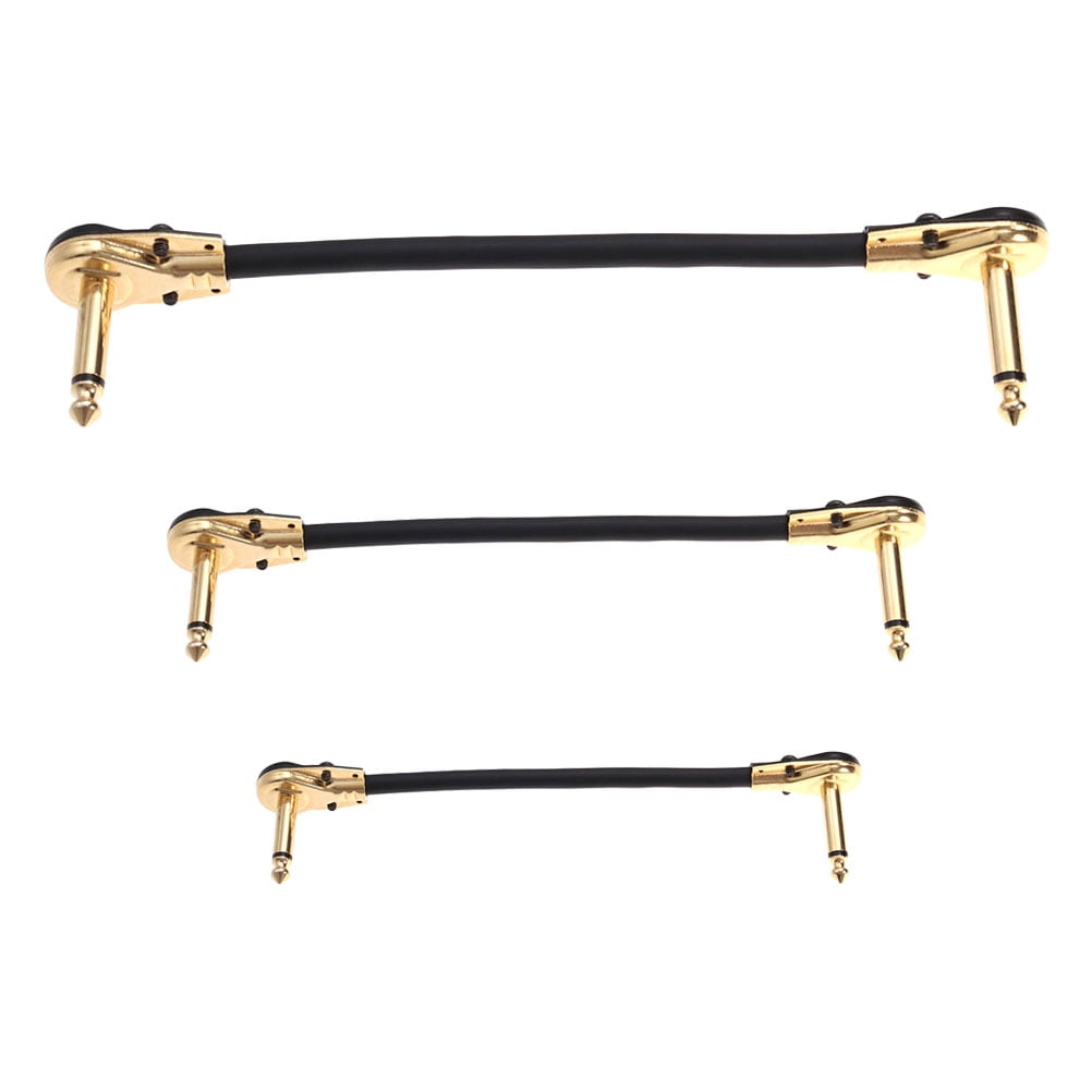 3pcs Durable Digital Flat Head Audio Cables Guitar Bass Effector Audio