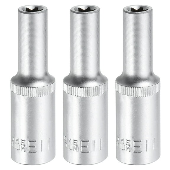 3pcs E-Torx Socket 1/2" Drive E11 External Torx Deep Socket CR-V Star Socket
