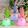 thumbnail image 1 of 3pcs Easter Decorations Couple Gift with Light,Handmade Swedish Sequin Hat Easter Decor at Night Decorations Indoor Gifts Table Home Decor Easter Bunny Plush #01 Pink,Blue,Green, 1 of 9