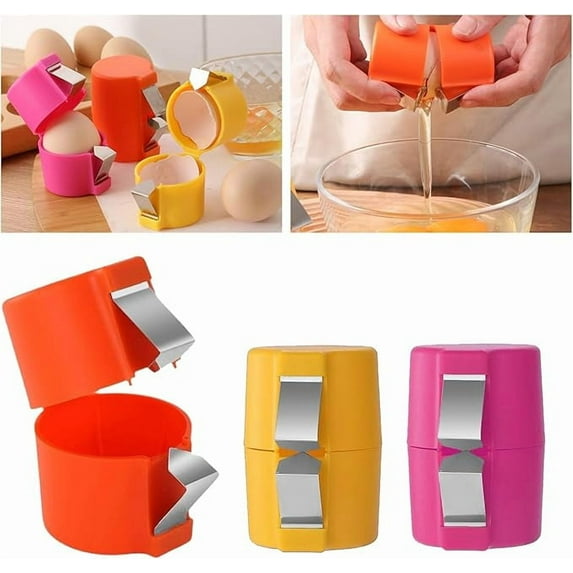 Household Egg Shell Opener,2025 Upgraded Egg Shell Opener for Hard Boiled,Mini Portable Handheld Egg Cracker Tool,Multifunctional Kitchen Gadgets (3 Pcs (Mix Color))