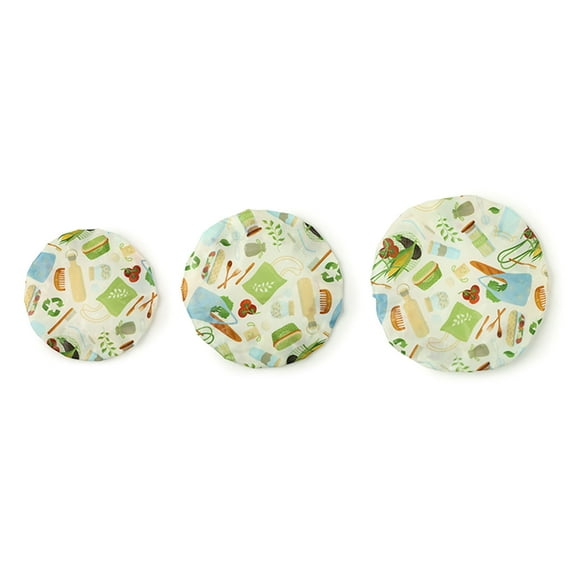3pcs Elasticated Organic Cotton Beeswaxes Bowl Covers for Bread Proofing Freshness Storage Lids Kitchen Accessories