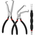thumbnail image 1 of 3 Pcs Electrical Disconnect Pliers 8 Inch 60 Degree Circuit Breaker Pliers Electrical Connector Plier Separator Automotive Wire Locking Push Tab, Black, 1 of 9