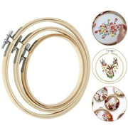 3pcs Embroidery Hoop Set Bamboo Circle Cross Stitch Needlework Hoop Ring for Embroidery and Cross Stitch, 5-7 Adjustable Round Embroidery Hoops for Home Ornaments, Art Craft Handy Sewing