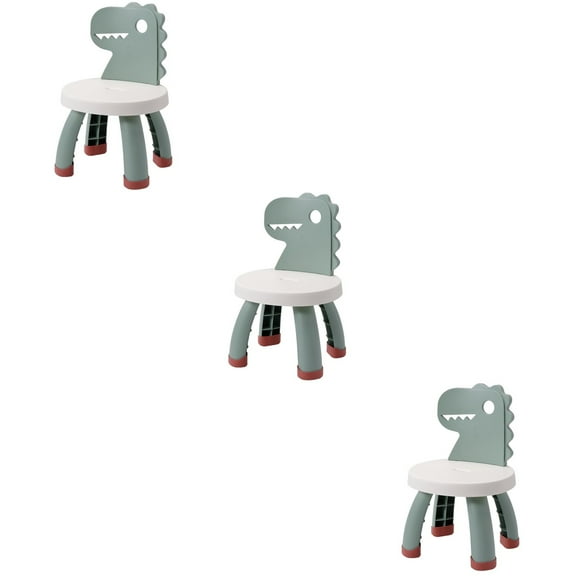 3pcs Ergonomic Design Kids Step Stool Cartoon Dinosaur Plastic Toddler Chair