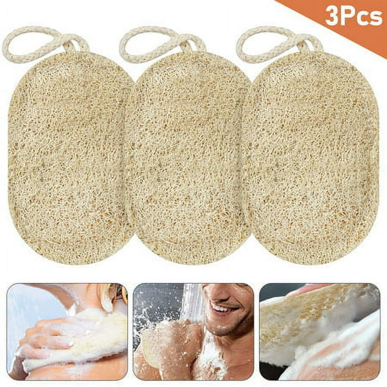 Natural Bathing Loofah 3 Pack 6inch Length 100% Organic Shower Loofah  Sponge Exfoliating Loofah Sponge Bath Body Scrubbers for Removing Dead Skin  Eco Friendly Skin Care