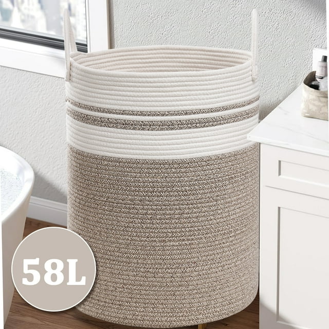 3pcs Extra Large Blanket Basket 20*15inch 1pc 58L Round Cotton Rope