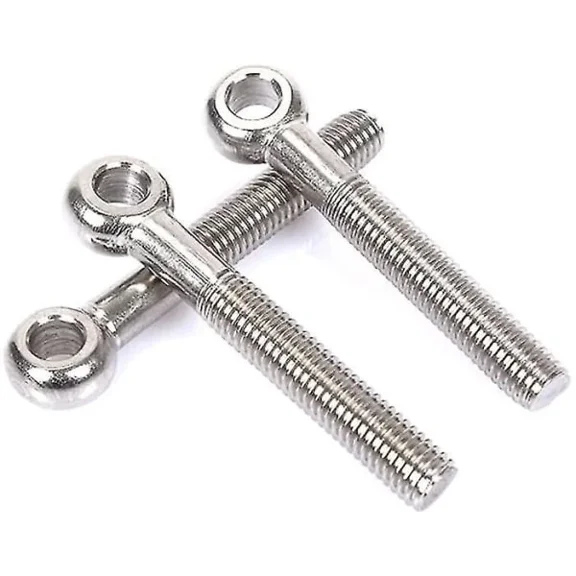 3pcs Eye Bolts, 304 Stainless Steel Welded Closed Rings M8 100mm Screw Eyelets