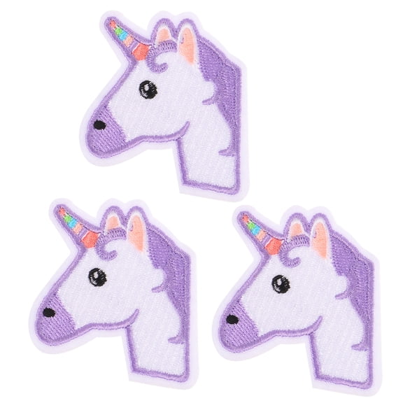VERDANVERSE 3pcs Unicorn Fabric Patches Cute Patches For Clothes Dirt Covering Sew On Decals For Storage Bag