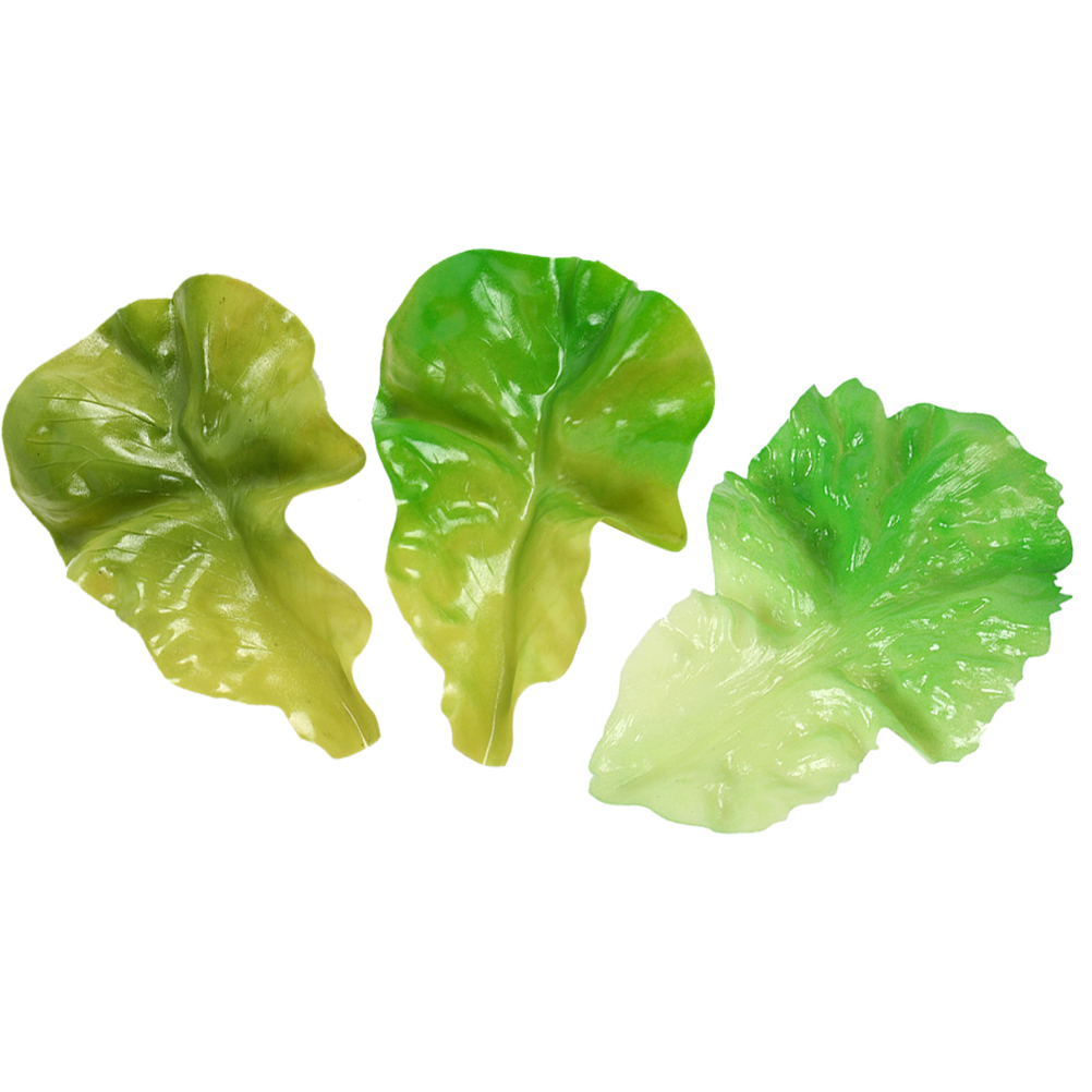 3pcs Fake Lettuce Leaf Artificial Vegetables Lettuce Simulation Plastic