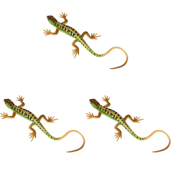PartyKindom Lifelike Lizard Figurines for Party Tricks and Early Education 3Pcs
