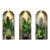 3pcs Fake Window Greenery Wall Sticker - Removable Self-Adhesive Material, Realistic Artificial Greenery Design, Easy-to-Apply Decor, Ideal for Home Living Room, Bedroom, Office & Window Decoration