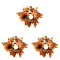 thumbnail image 1 of 3pcs Fall Candle Rings for Pillars,Mini Artificial Pumpkins Sunflowers Floral Tealight Candle Ring Holder for Thanksgiving Day Decorations, Holiday Party Centerpieces, Wedding Table Decor, 1 of 9