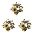 thumbnail image 1 of 3pcs Fall Candle Rings for Pillars,Mini Artificial Pumpkins Sunflowers Floral Tealight Candle Ring Holder for Thanksgiving Day Decorations, Holiday Party Centerpieces, Wedding Table Decor, 1 of 9