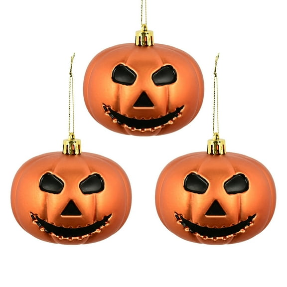 3pcs Fall Pumpkin Hanging Ornament Thanksgiving Tree Decorations Pumpkin Ball Ornaments for Tree Autumn Thanksgiving Halloween Christmas Decor