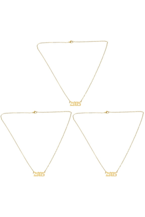 3pcs Fashion Simple Clavicle Chain Creative Digital Necklace Novel Necklace Neck Chain