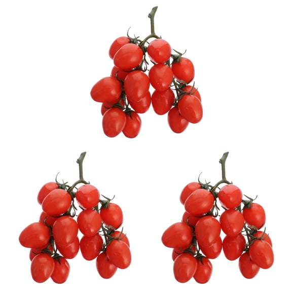 FUEENIRVA Artificial Cherry Tomatoes Realistic Colors for Home and Store 3Pcs