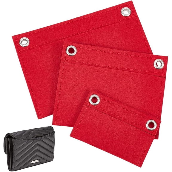 3pcs Felt Purse Organizer Insert Multi-Pocket Insert Liner Handbag Divider Pocket Inside Tote Bag Organizer Pocket Storage with Eyelet Envelope Bag Conversion Accessories for DIY Making