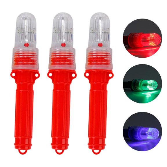3pcs Fishing Net Warning Light Yacht Positioning Flashing Light Device Marine Signals Light