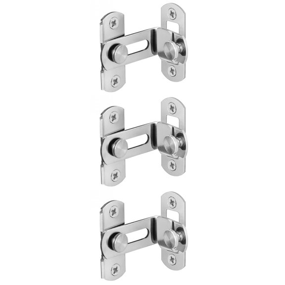 ifundom 3-Pack Stainless Steel Sliding Door Latch 90 Degree Lock for Barn Door Hardware Accessories
