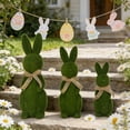 thumbnail image 1 of 3pcs Flocked Easter Bunny Figurines – Simulated Velvet Rabbit Desktop Decorations for Home, Table, Shelf, Party, Spring & Easter Holiday Decor, 1 of 6