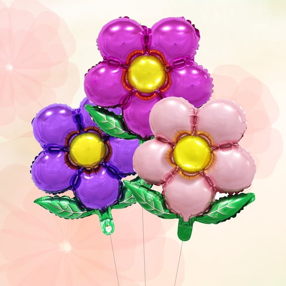 3pcs Flower Balloons Pink Rose Red Purple Flower Balloon Birthday Party Wedding Decorations