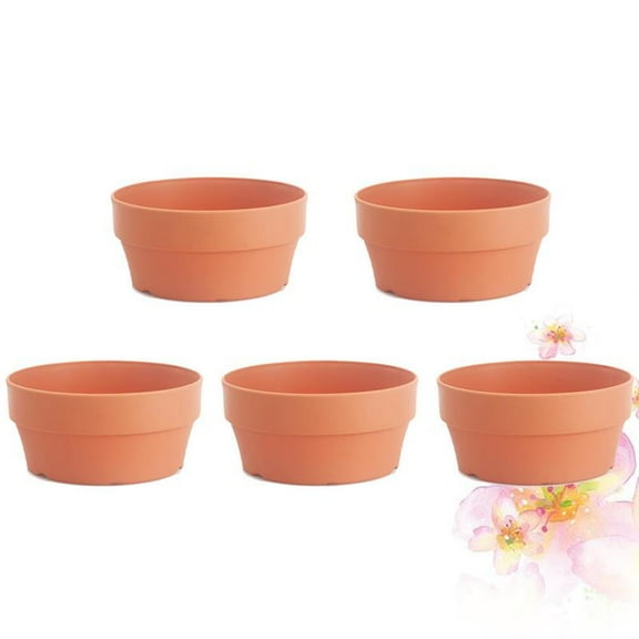 3pcs Flower Pot Premium Clay Look With Drainage Hole For Outdoor Plastic Bonsai Garden Supplies Planter Container Succulents