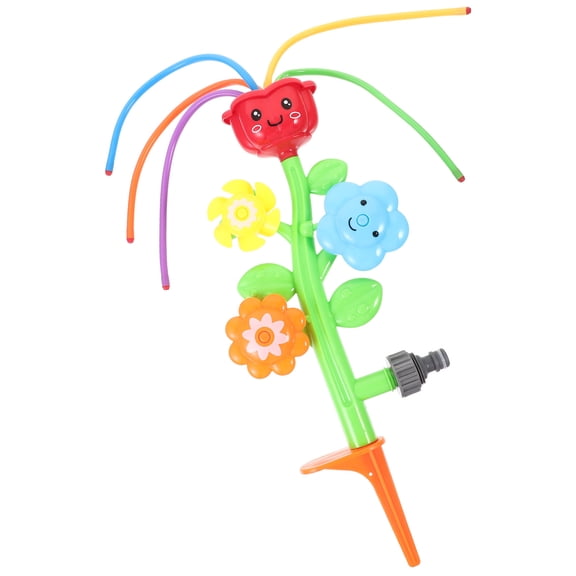 3pcs Flower Sprinkler Colorful Outdoor Water Sprinkler Fun Water Activity Spray Sprinkler Flower Shape Swirl Game Toy for Garden Backyard (Random Flower Color)