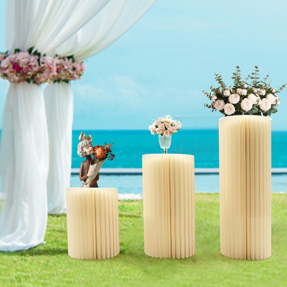 3pcs Flowers Stand, Dessert Table, Columns Display for Wedding Party Garden