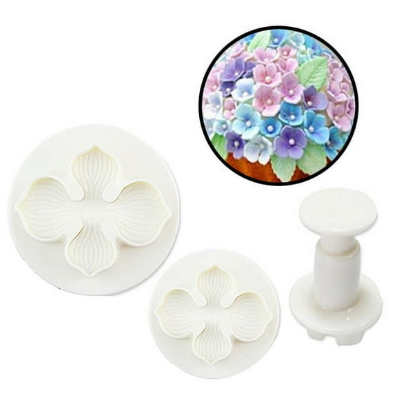 3pcs Fondant Cake Cutter Mold Decorating Plunger Candy Sugarcraft Flower Cutter Tools Set