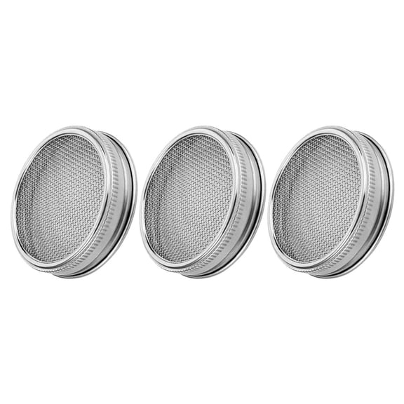 GOOHOCHY 3pcs Stainless Steel Mesh Lids for Jars 86mm Versatile Germination and Sprouting Lids for Wide Mouth Jars