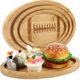 3pcs Football Serving Trays Wooden Football Serving Dishes Plates Decor
