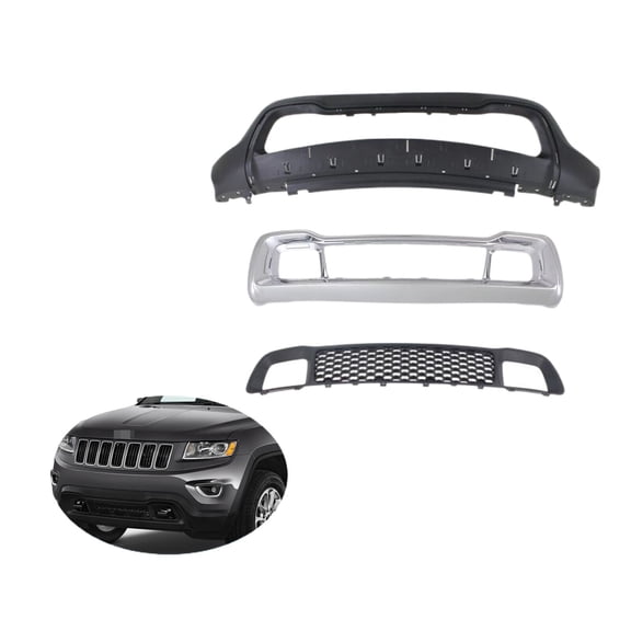 3pcs For 2014 2015 2016 Jeep Grand Cherokee New Front Bumper Cover Kit Textured