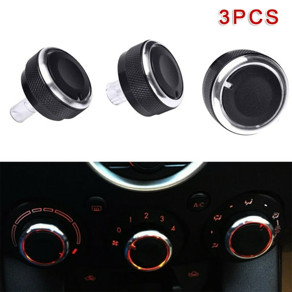 3pcs For Mazda 2 Demio 2007-14 Switch Knob Climate Control Buttons Frame A/C