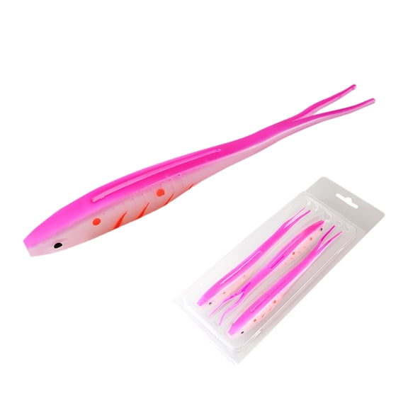 3pcs Forked Tail Fishing Lure 17.5cm 18g Artificial Saltwater Elastic Baits Soft Swim Baits Fishing Accessories