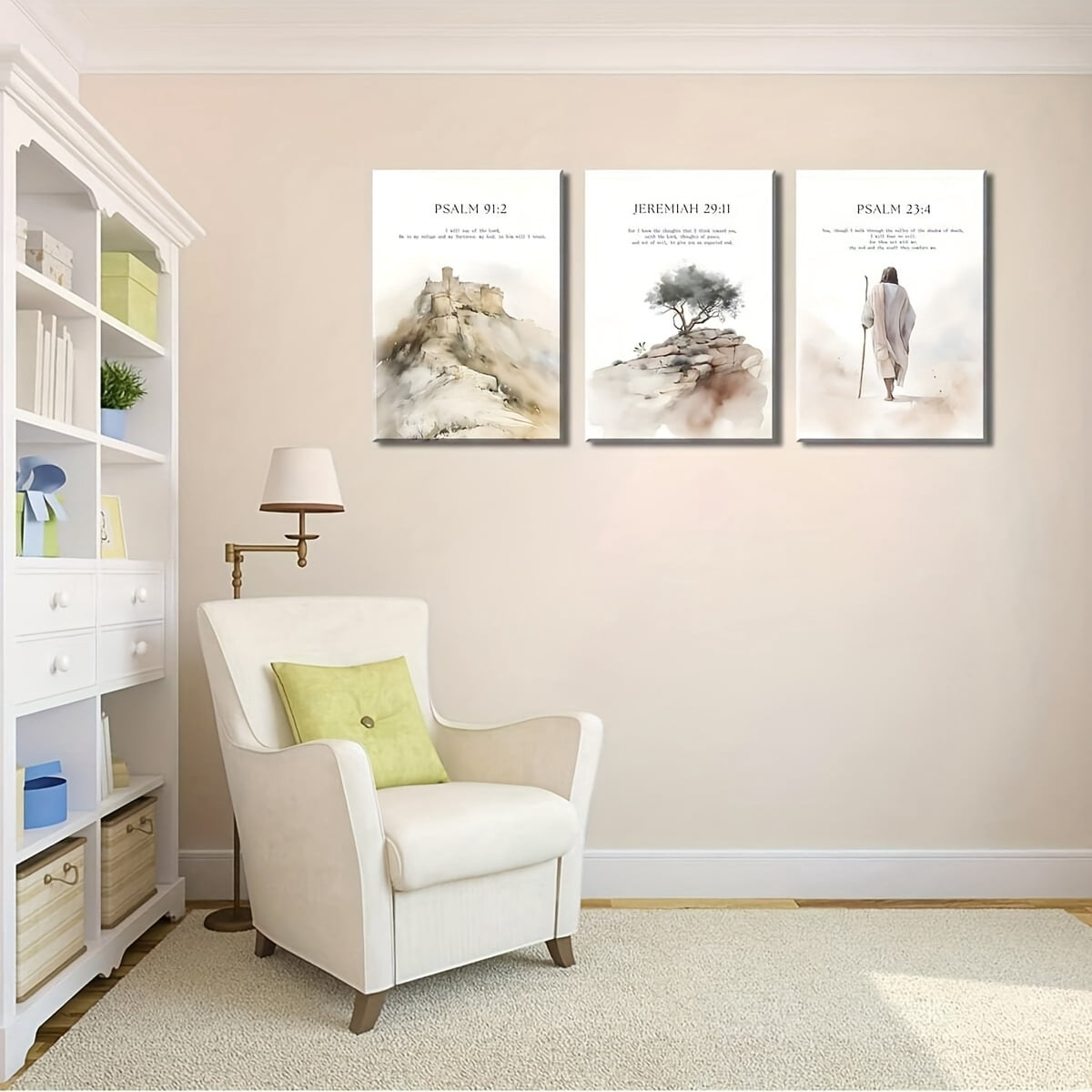 3pcs Framed Jesus Wall Painting Christian Bible Verse Canvas Poster ...