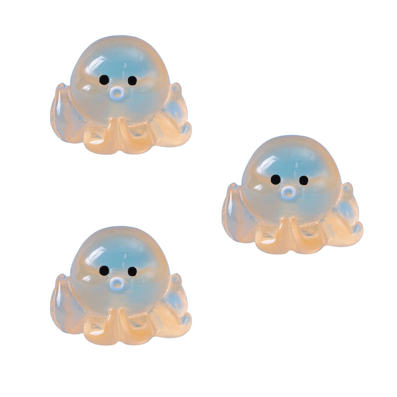 3pcs Fun Cute Luminous Octopus Ornament Creative Micro Aquarium Fish