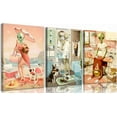 thumbnail image 1 of 3pcs Funny Alien Canvas Wall Art Cute Alien Wearing Human Skin Posters Prints Paintings Laundry Day Pictures Wall Decor for Bedroom Living Bathroom Laundry Room Decoration, 1 of 6