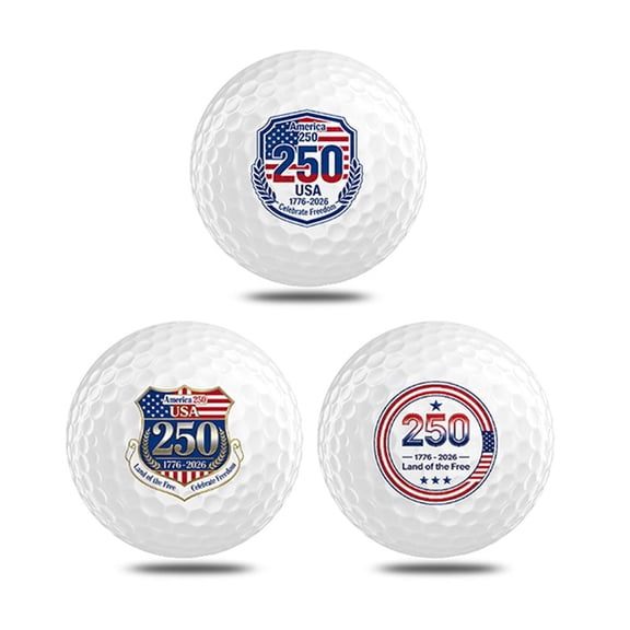 3pcs Funny Balls For America 250th Anniversary, Novelty Golfs Balls Golfer USA Independence Set, 1776-202 Gifts Ball