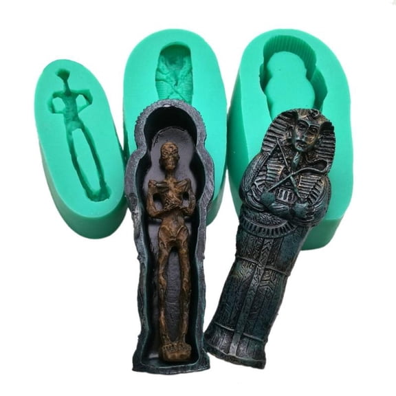 3pcs Funny Coffin Corpse Silicone Fondant Mold Plaster Cake Chocolate