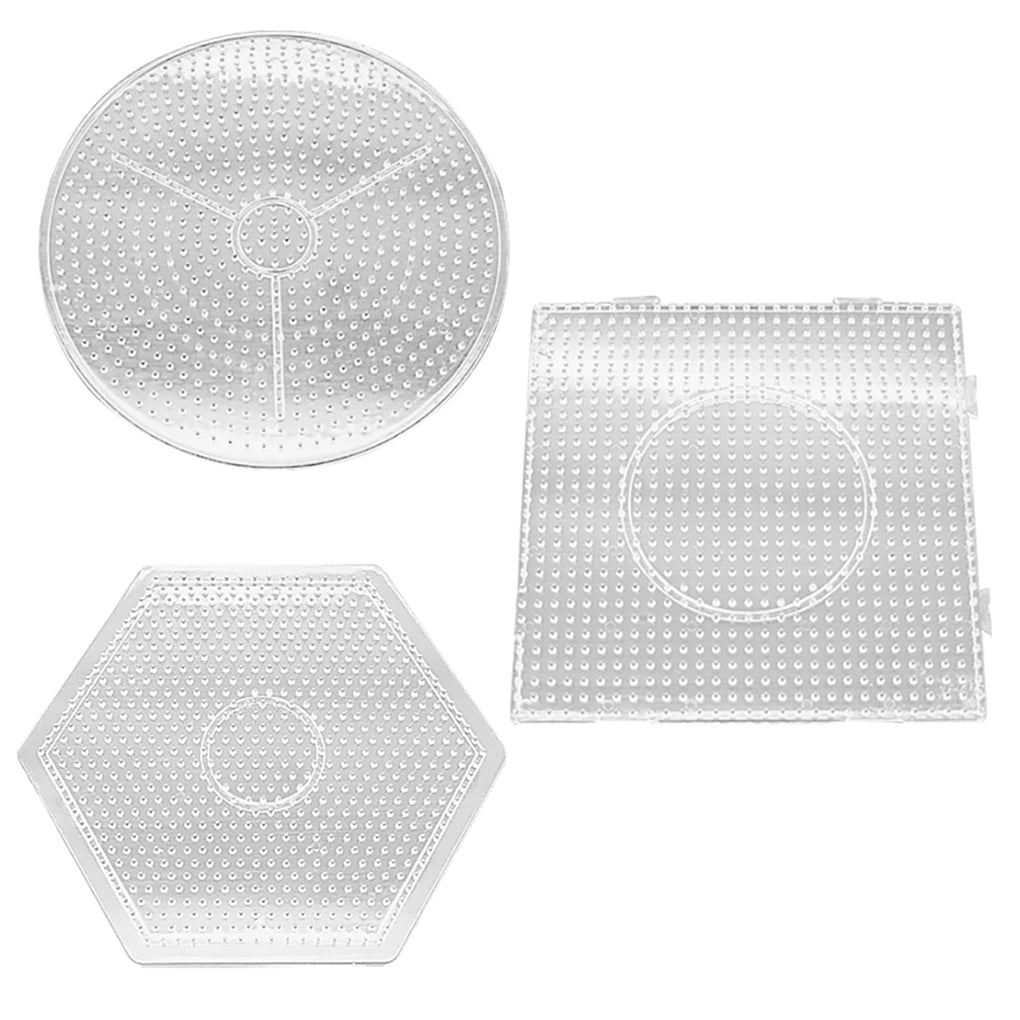 3pcs Fuse Beads Pegboards Plastic Large DIY Ironing Beads for Kids