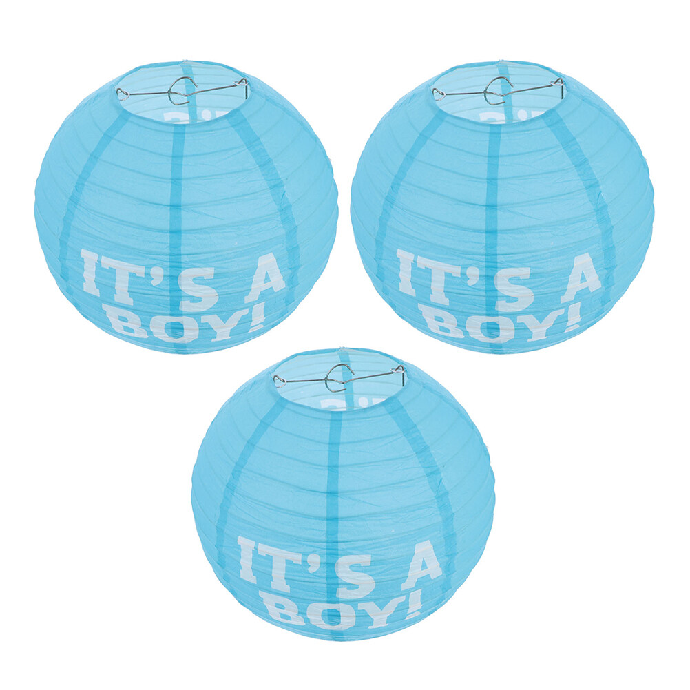 3pcs Gender Reveal Party Hanging Boy or Girl Gender Reveal Paper Lanterns Shower Hanging Lantern