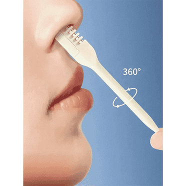 3pcs Gentle And Painless Nose Hair Trimmer Set For Men And Women - Portable Manual 360 °   Rotating Dual Head, Skin-Safe Facial Hair Removal Tool With Precise Trimming Function Multicolor