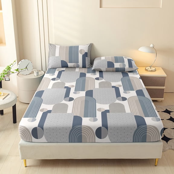 3pcs Geometric Bedding Set - Soft & Comfortable Bed Linens for Bedroom and Guest Room