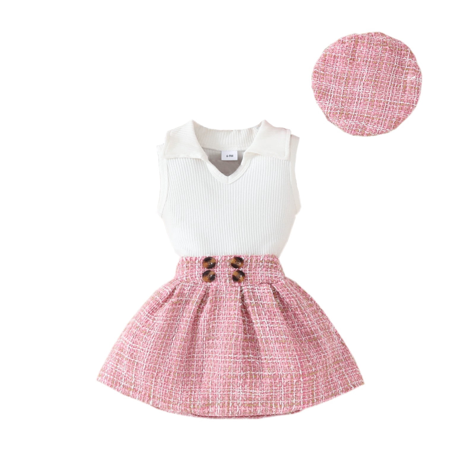 Toddler Girl Bear Sweet Vest Shirt Skirts